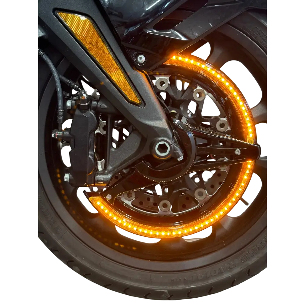 Gloss Black LED Rotor Covers with Amber Lights for Honda Goldwing GL1800 (2018-2024)