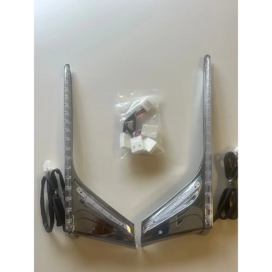 Honda Goldwing GL1800 Chrome LED Vertical Rear Light Strips – Clear Lens