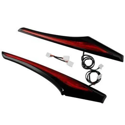 Honda Goldwing GL1800 LED Black Saddlebag Accent Swoops with Red Lens (2012-2017)